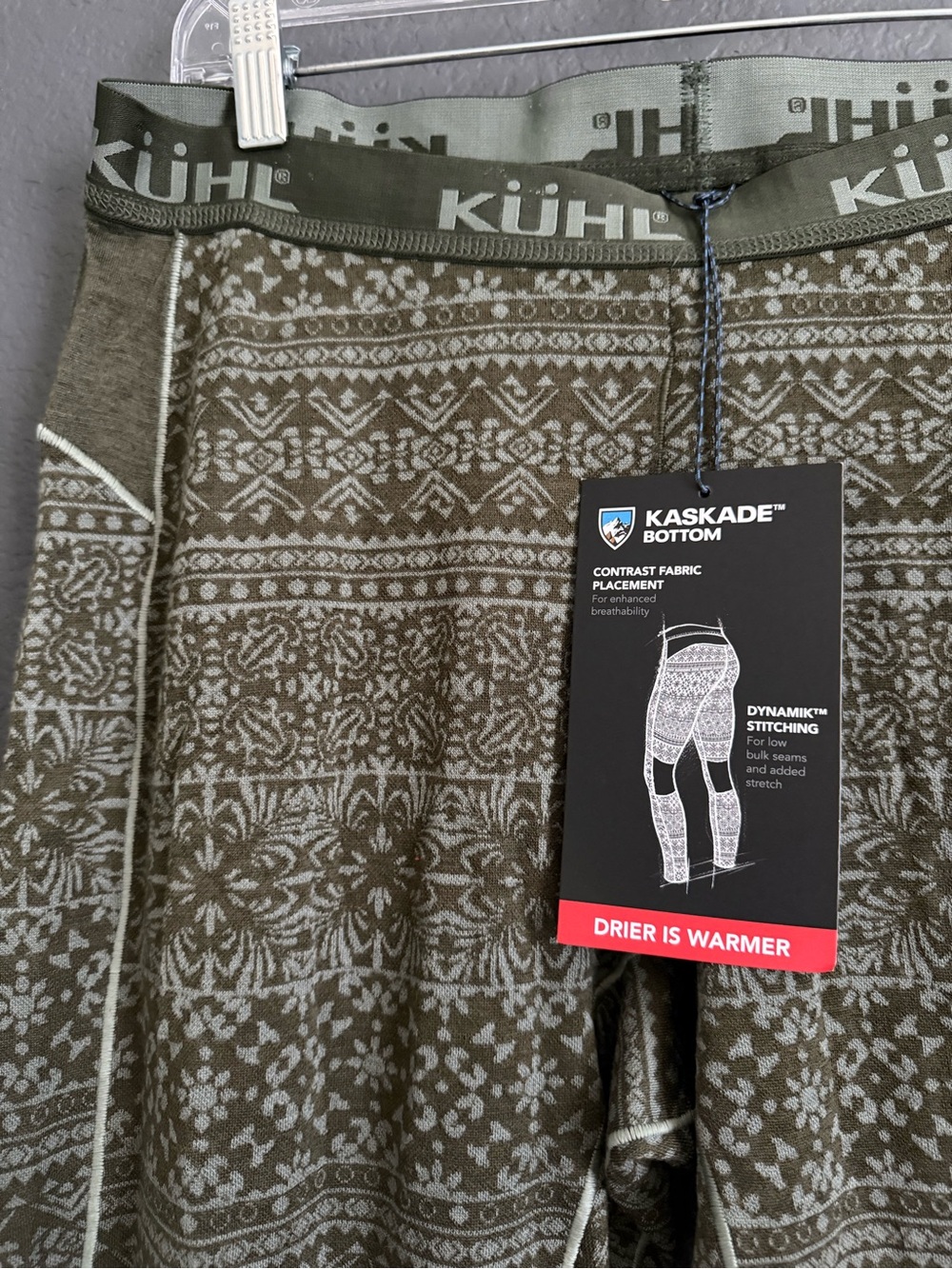 KUHL • NWT Kaskade merino wool blend base layer leggings women’s large green - Picture 3 of 6